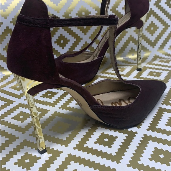 Women’s deep plum Sam Edelman heels - Picture 5 of 13
